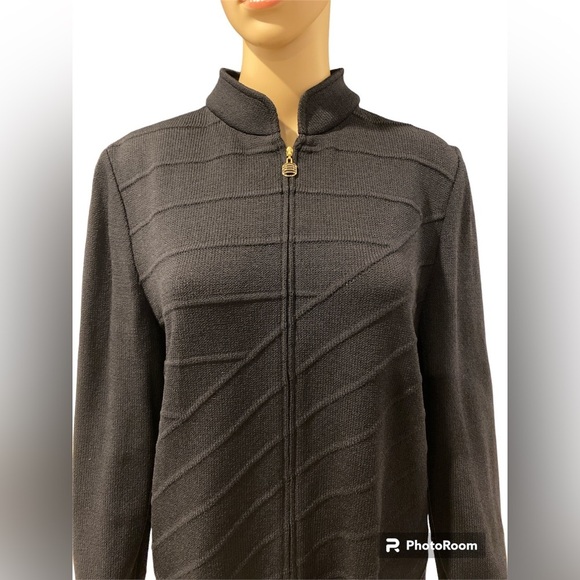 ST. JOHN COLLECTION KNIT ZIP UP CARDIGAN SIZE 10 - Picture 2 of 7